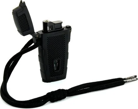 Crni upaljač s visokim turbo plamenom Xikar Stratosphere