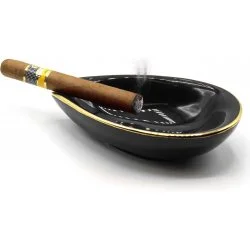 adorini keramička pepeljara za cigare s listom crna