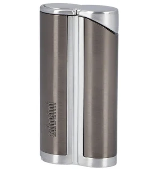 adorini jednostruki mlazni upaljač Curve gunmetal s bušačem za cigare