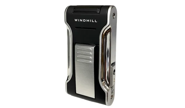 Kantana by Windmill upaljač s mlaznim plamenom crno-srebrni