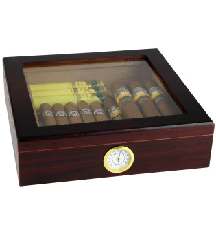 BigSmoke humidor smeđi sa staklenim poklopcem