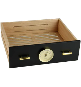 Ladica za adorini Humidor Chianti srednje crna s rupom za higrometar slika 5