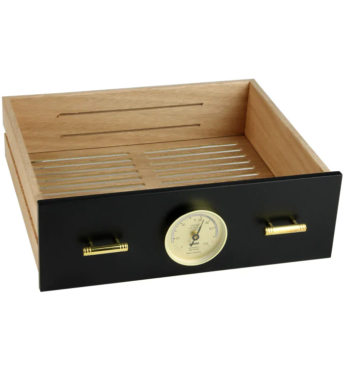 Ladica za adorini Humidor Chianti srednje crna s rupom za higrometar slika 5