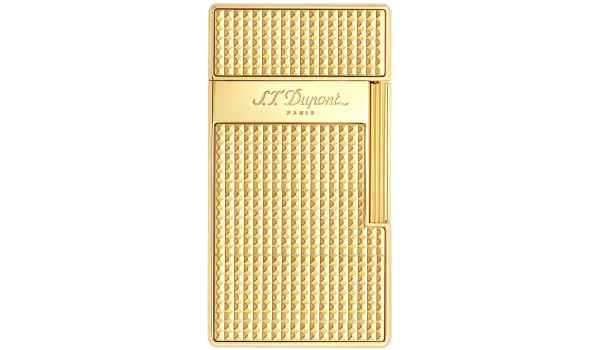 S. T. Dupont Biggy upaljač s dijamantnim uzorkom zlatni 025009