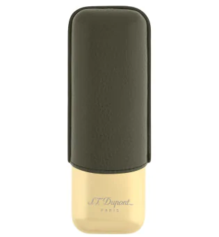 S. T. Dupont futrola za 2 cigare kaki i zlatna 183269