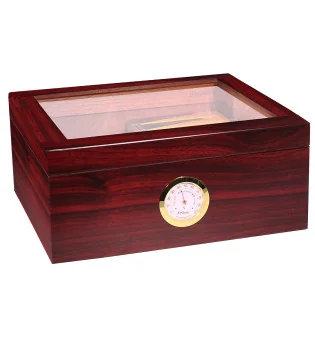 BigSmoke humidor srednji smeđi sa staklenim poklopcem