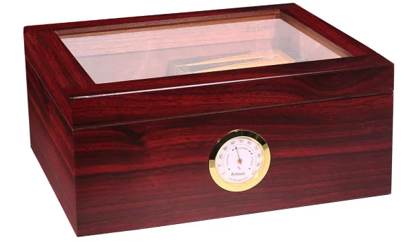 BigSmoke humidor srednji smeđi sa staklenim poklopcem