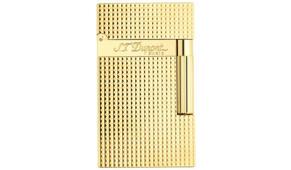 S. T. Dupont Ligne 2 16284 upaljač s uzorkom dijamantnih glava žutozlatni