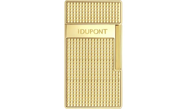 S. T. Dupont Biggy upaljač s uzorkom dijamantnih glava zlatni 025209