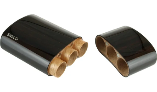 Drvena futrola od ebanovine Makassar Siglo Robusto za 3 cigare