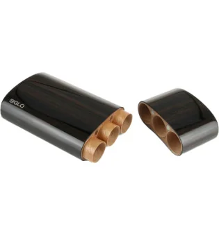 Drvena futrola od ebanovine Siglo Corona za 3 cigare