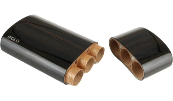 Drvena futrola od ebanovine Siglo Corona za 3 cigare