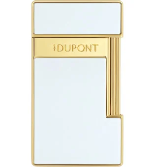 S. T. Dupont Slimmy upaljač lakirani bijelo-zlatni 028004
