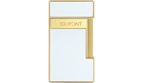 S. T. Dupont Slimmy upaljač lakirani bijelo-zlatni 028004