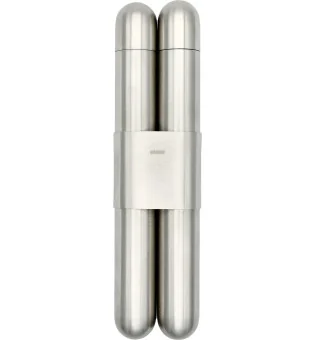 Dvostruka futrola za cigare adorini od visokokvalitetnog čelika, satena i cedrovine