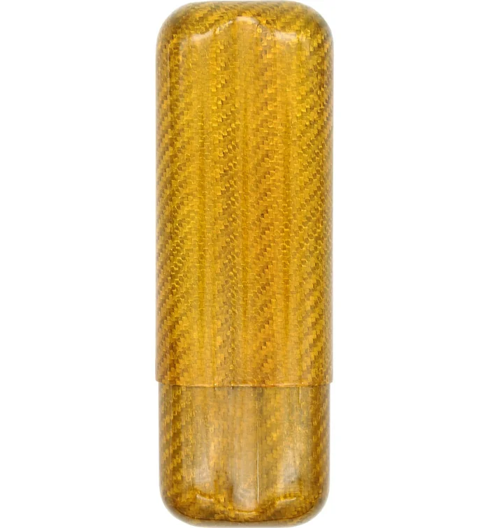 Zlatna futrola od ugljičnih vlakana za 2 cigare promjera 57 slika 2