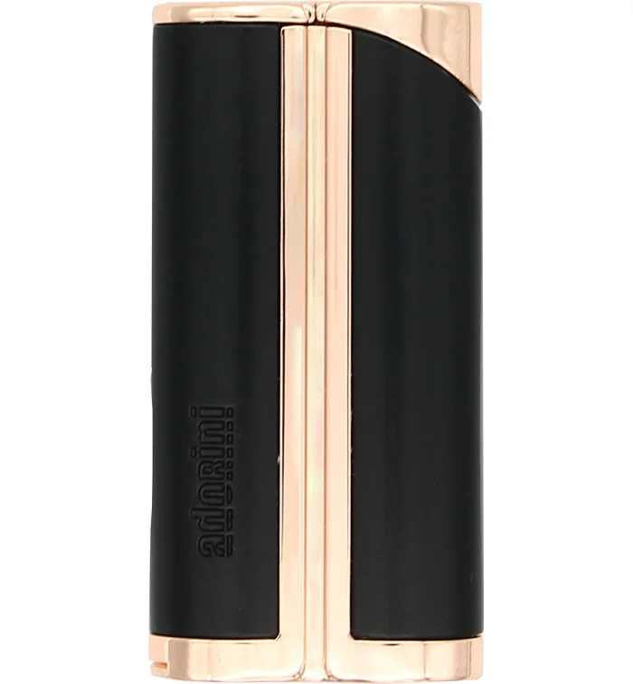 adorini jednostruki mlazni upaljač Curve crni / ružičasto zlatni s bušačem za cigare slika 4