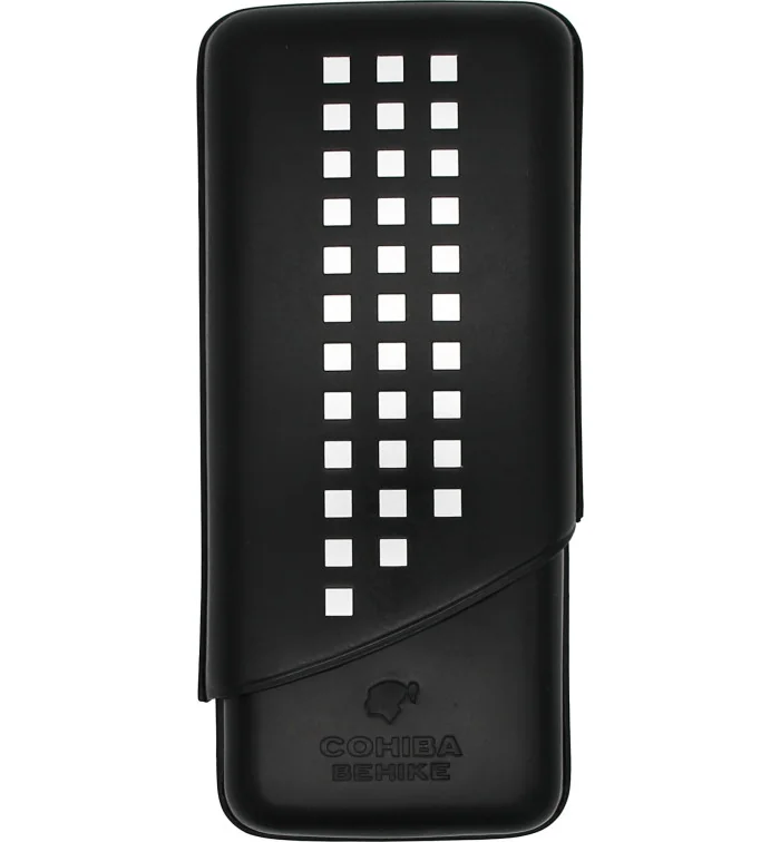 Cohiba Behike trostruka kožnata futrola za cigare crna slika 2