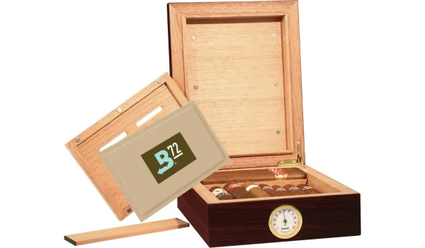 BigSmoke humidor mini smeđi s pakiranjem Bovede 72 %
