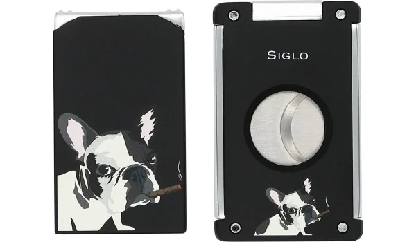 Siglo Dog set upaljača i rezača crni
