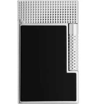 Upaljač S. T. Dupont Le Grand crni lakirani paladij s uzorkom dijamantnih glava C23780CL