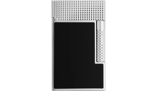 Upaljač S. T. Dupont Le Grand crni lakirani paladij s uzorkom dijamantnih glava C23780CL