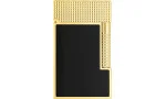 Upaljač S. T. Dupont Le Grand crni lakirani žuto-zlatni s uzorkom dijamantnih glava C23790CL