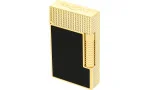 Upaljač S. T. Dupont Le Grand crni lakirani žuto-zlatni s uzorkom dijamantnih glava C23790CL