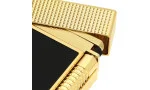 Upaljač S. T. Dupont Le Grand crni lakirani žuto-zlatni s uzorkom dijamantnih glava C23790CL