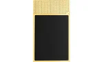 Upaljač S. T. Dupont Le Grand crni lakirani žuto-zlatni s uzorkom dijamantnih glava C23790CL